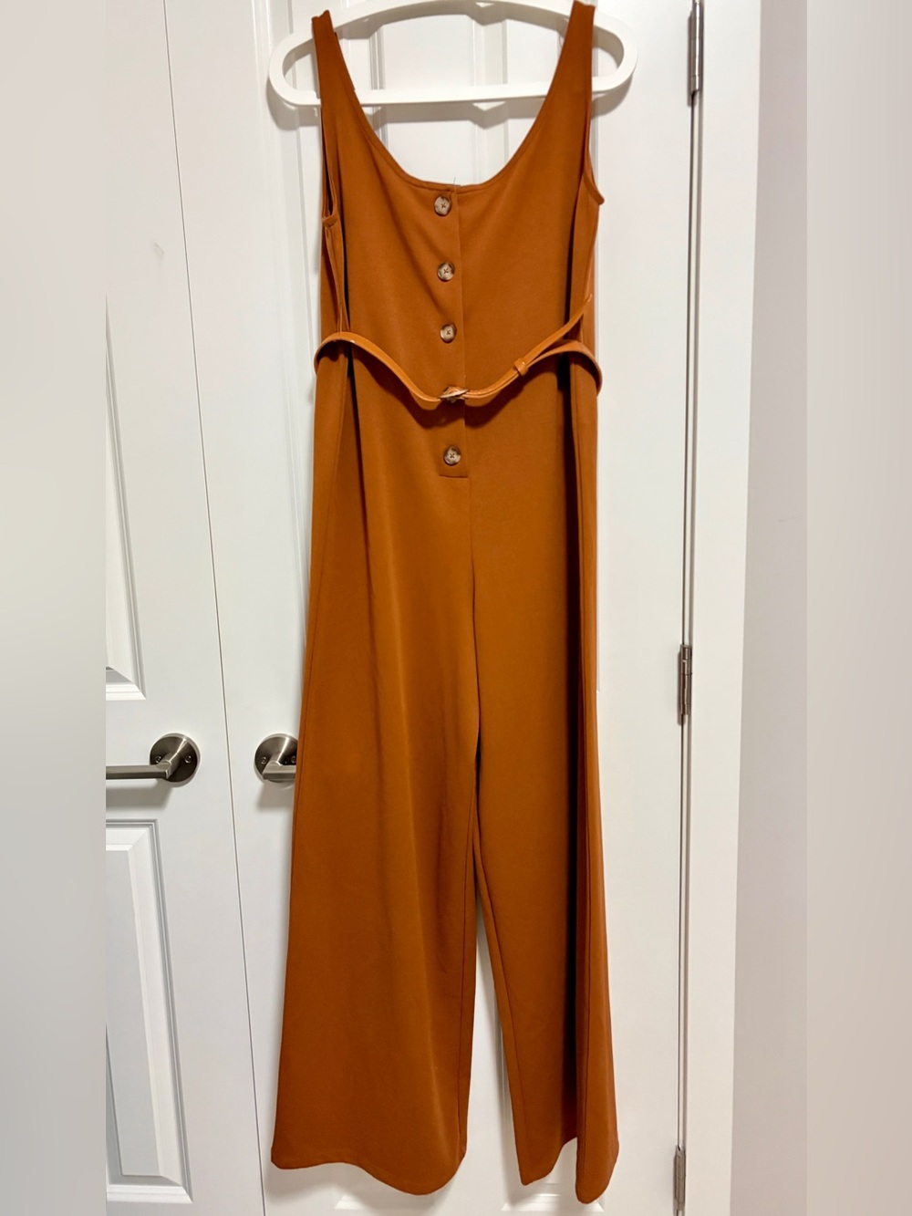 Wide-Leg Jumpsuit in Burnt Orange